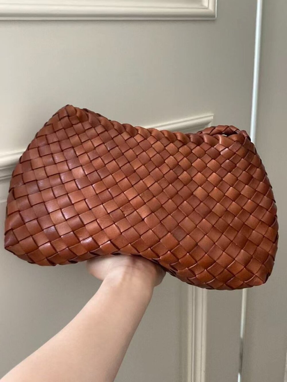 Dragon Diffusion Cognac Brown Woven Leather Shoulder Bag - Picture 7 of 10